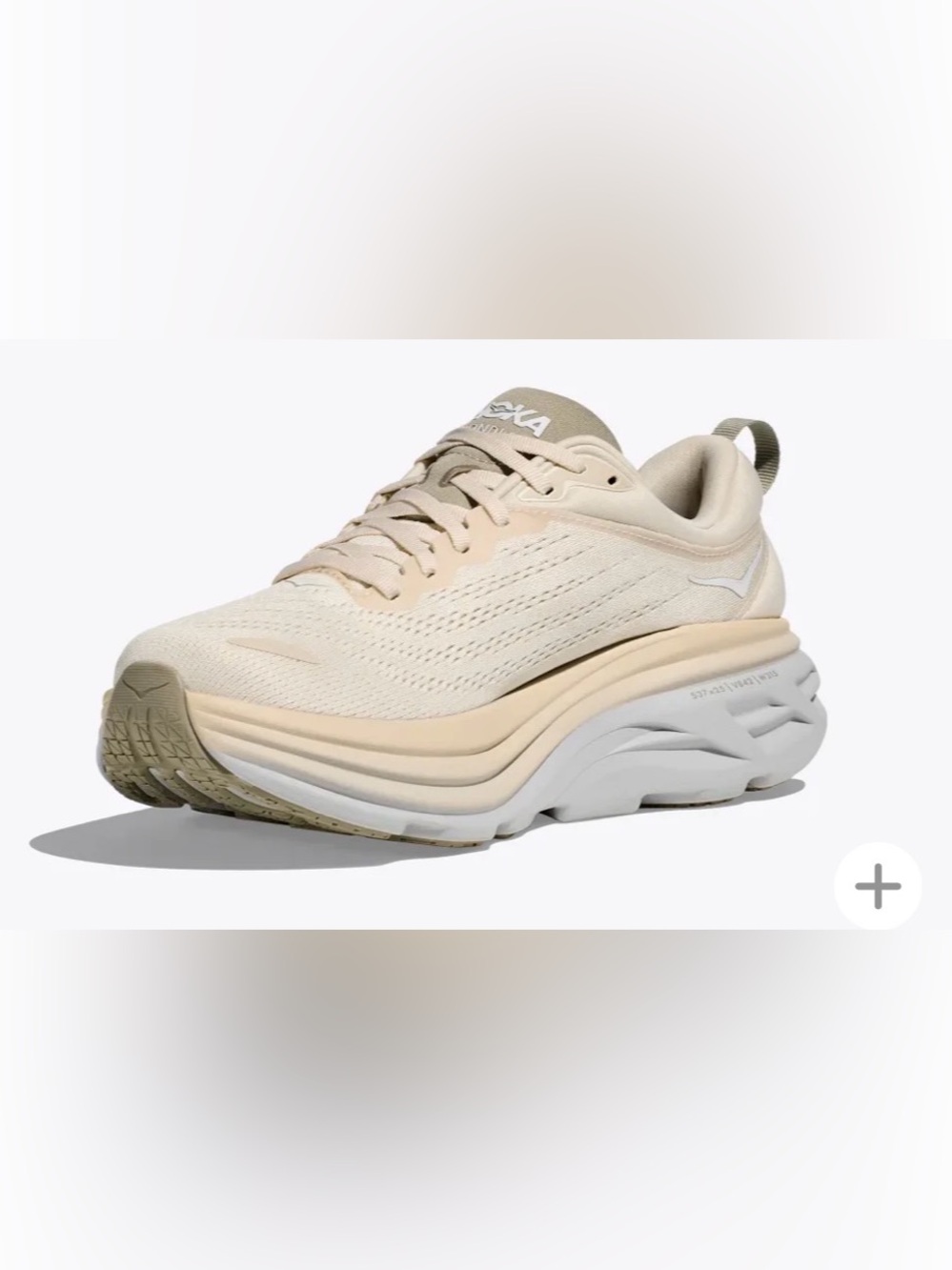 Hoka MEN'S BONDI 8 | OATMILK / BARLEY; Sz: 9 2E; EUC - Picture 2 of 14